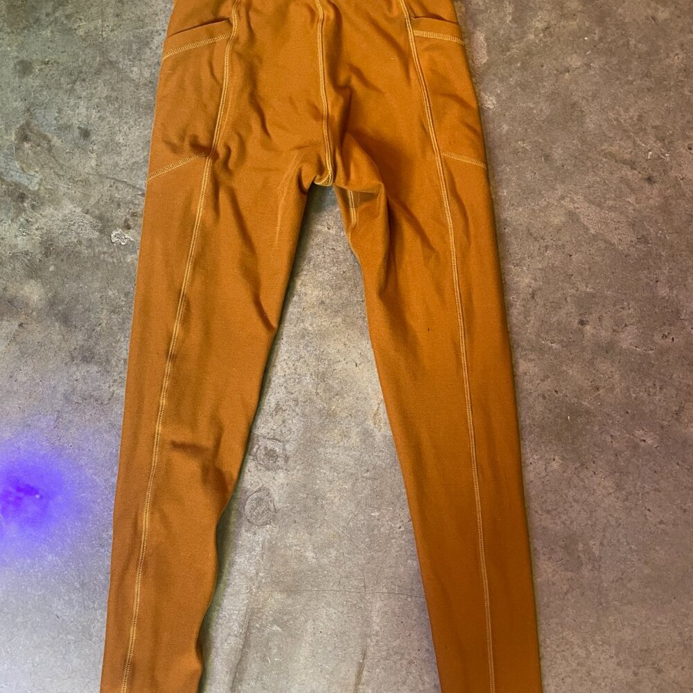 Orange Wolven Yoga Pants w Pockets - XS